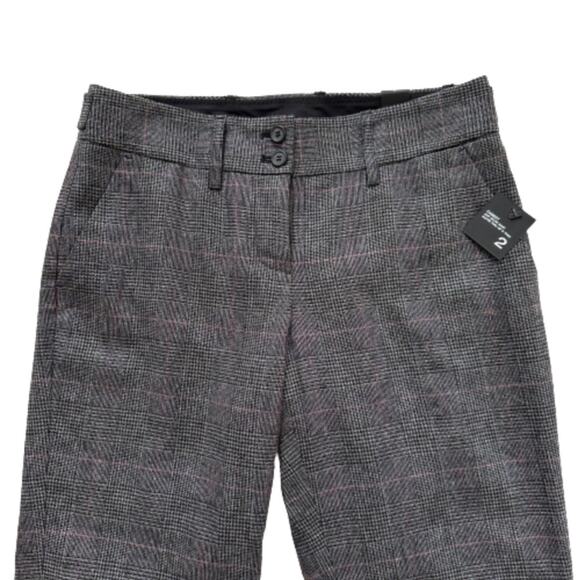 The Limited Pants Cassidy Fit Black Gray Pink Plaid Dress Work Pants Size 2 NEW - Picture 3 of 11